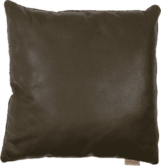 Pillooow - sierkussen Noa - afm. 40x40cm - kleur donkergroen - stof en leder
