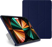 Pipetto Original Origami No1 case – geschikt voor iPad Pro 12.9 Gen 3, 4, 5 & 6 2018/2020/2021/2022 - met multifunctionele vouwbare cover - volledige 360˚ bescherming – geschikt voor Apple Pencil 2 - donker blauw