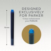 Parker lange vulpen inktpatronen | uitwasbaar blauwe inkt | 5 vulpenpatronen