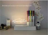 LED-Schijfbord - Schrijfbare lamp (Horizontaal)- Nachtlamp - Acrylglas - Lichtgevende planner en notitiebord - Inclusief pen