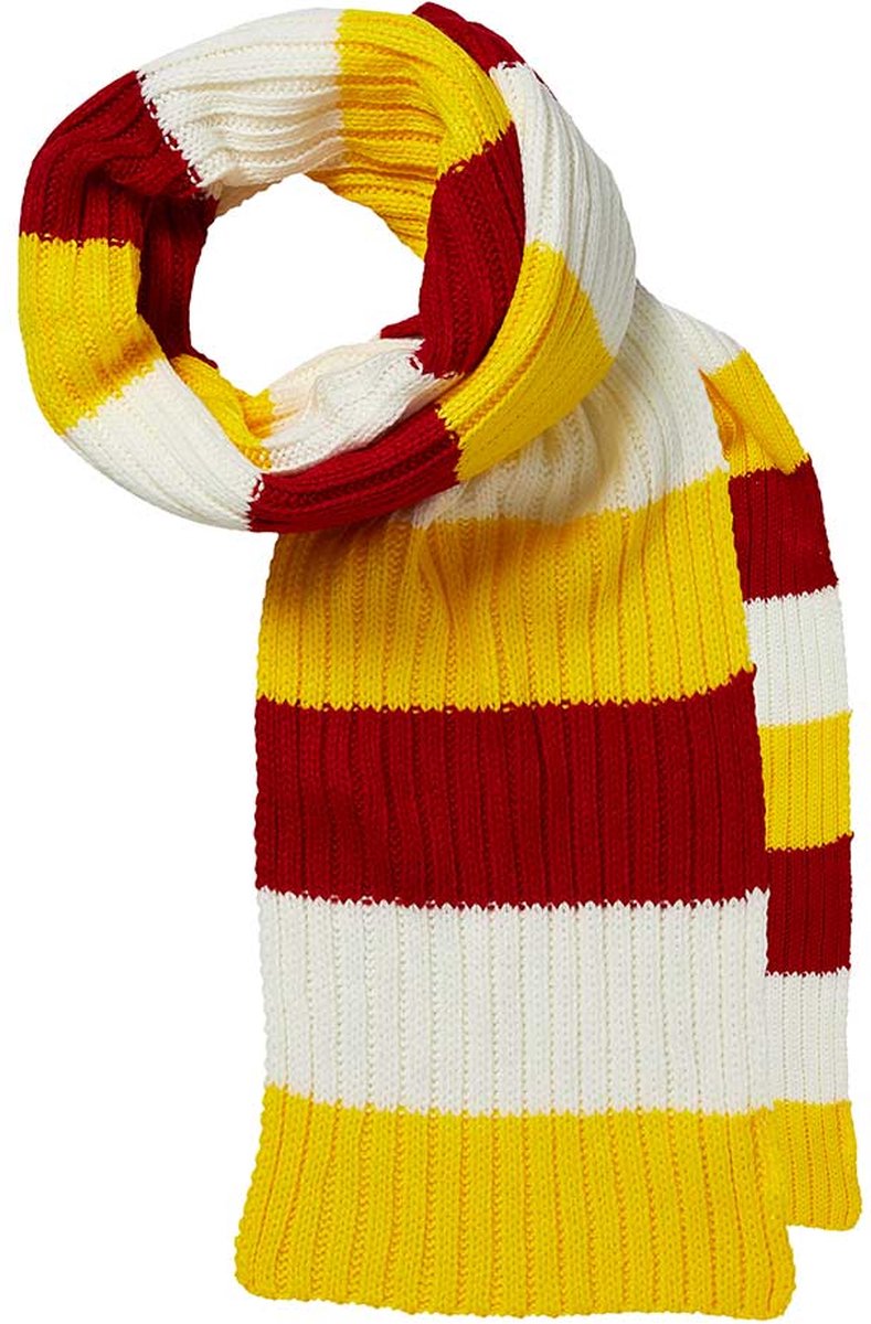Apollo - Feest sjaal 2 x 2 rib rood-wit-geel - One size - Oeteldonk sjaal -  Gebreide... | bol.com