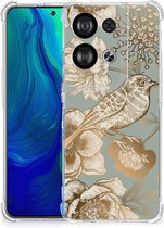 Case geschikt voor OPPO Reno8 Vintage Bird Flowers