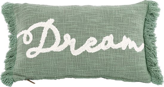 Sierkussen "Dream" - 30x50 cm - Groen - Gevuld