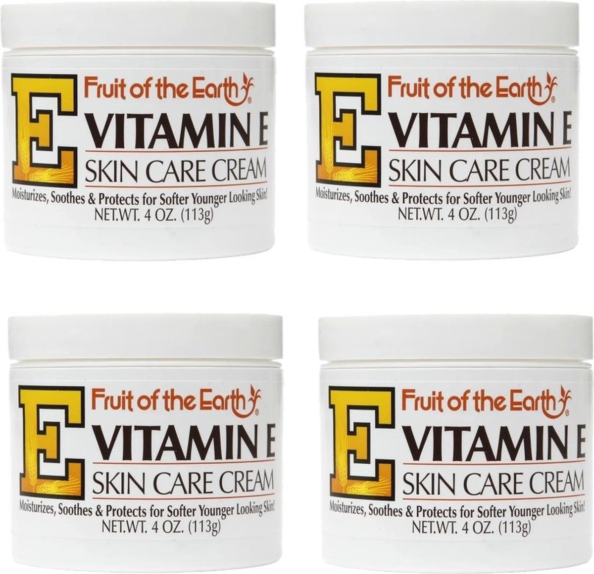 FRUIT OF THE EARTH - Skin Care Cream Vitamine E - 4 Pak - voordeelverpakking