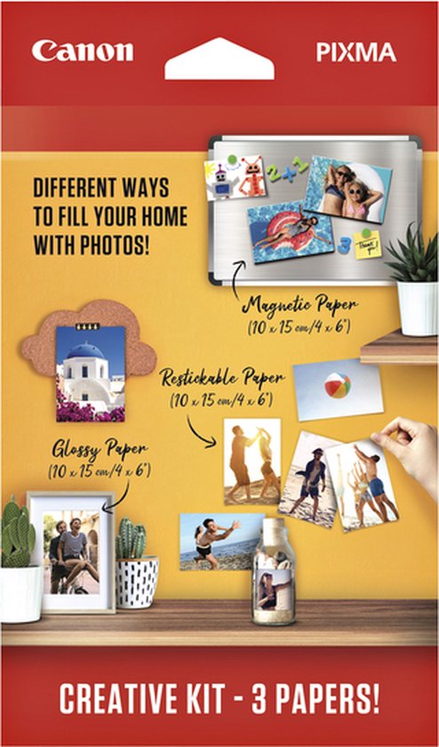 Canon Pixma Creative kit - Fotopapier - Magnetisch, herplakbaar en glossy  10x15 cm | bol.com