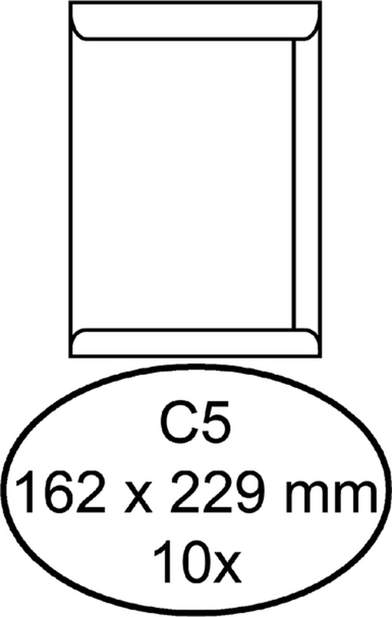 Envelop hermes akte c5 162x229 zk 10st wit | 50 stuks