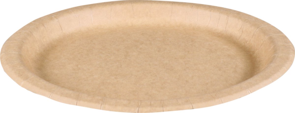 Bord - rond - karton - Ø220mm - bruin - Voordeelverpakking - 7 x 100 stuks
