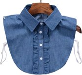 Losse kraag - Denim - Jeans - Spijker - met voor Rouches - Roezels - Roesjes - Blouse kraagje - Nep los kraagje | Verstelbaar | DH collection