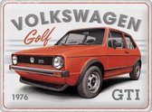 VW Golf GTI 1976. Plaque murale en métal en relief 30 x 40 cm.