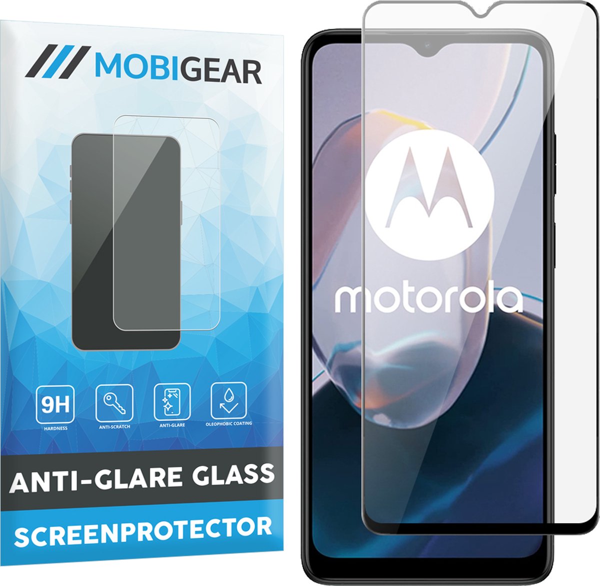 Mobigear Screenprotector geschikt voor Motorola Moto E22i Glazen | Mobigear Premium Screenprotector - Case Friendly - Zwart
