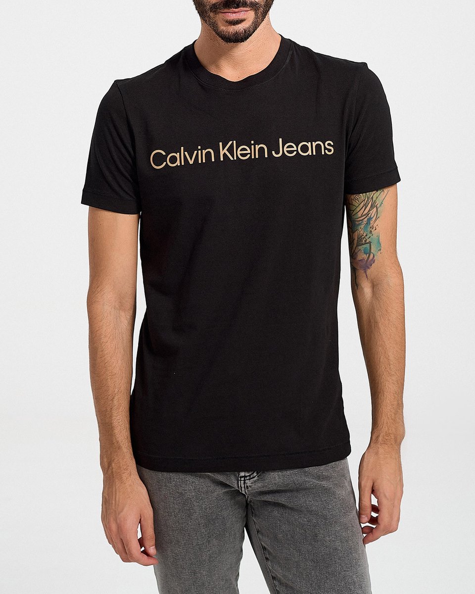 Calvin Klein Jeans - T-shirt - Zwart - Heren - Maat XL