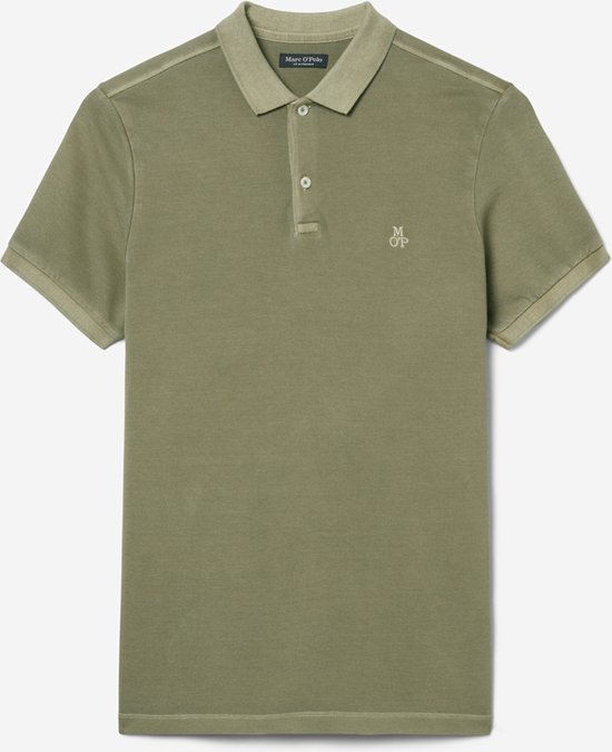 Marc O'Polo shaped fit polo - heren poloshirt - olijfgroen - Maat: L