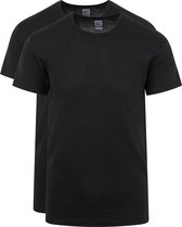 Alan Red - Organic O-Hals T-Shirt Zwart 2-Pack - Heren - Maat S - Slim-fit