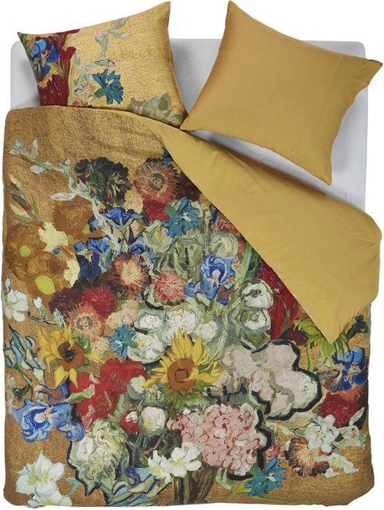 Dreams & Drapes Paarse Bloemen Dekbedovertrekset - Tweepersoons 200x200 Cm Pruim Damast