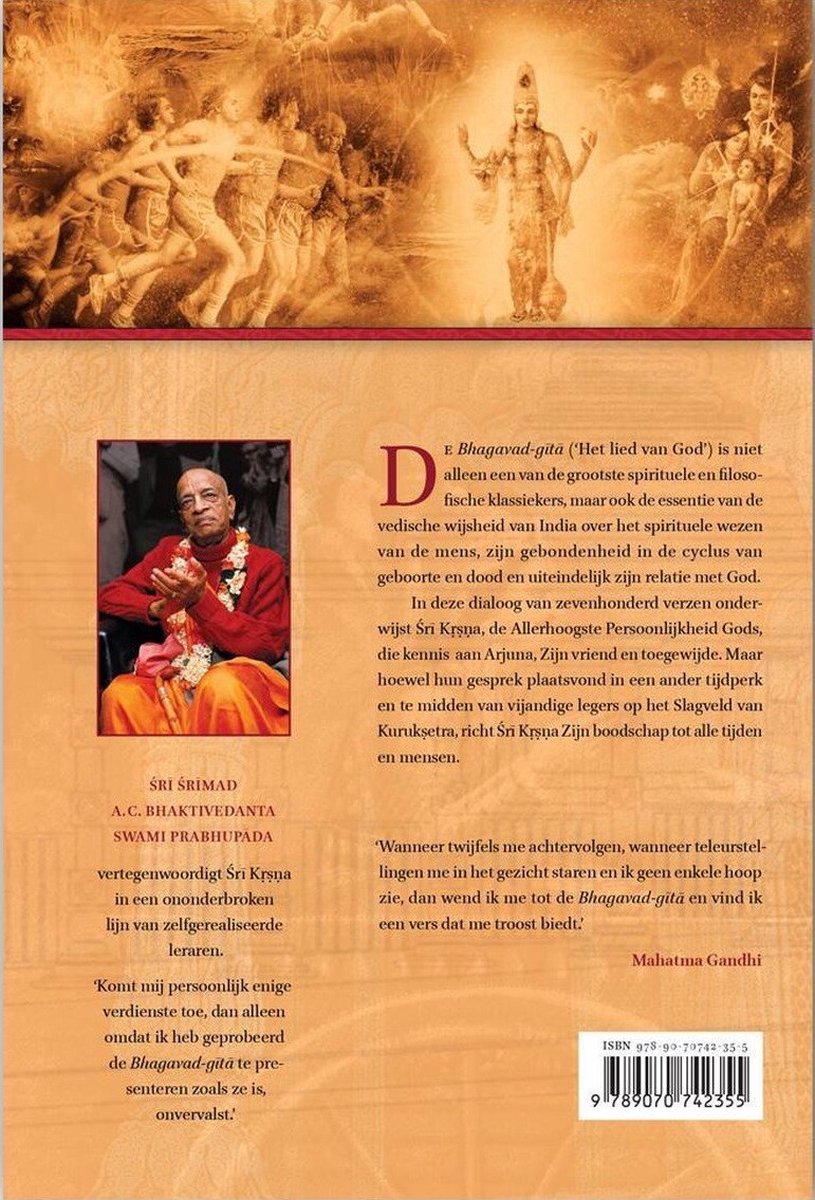 Bhagavad Gita Zoals Ze Is [Dutch Language] - back cover