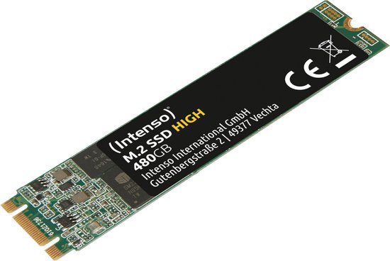 (Intenso) M.2 SSD SATA III High - Interne SSD - 2280 - SATA III - 480GB - 520MB/s (3833450)