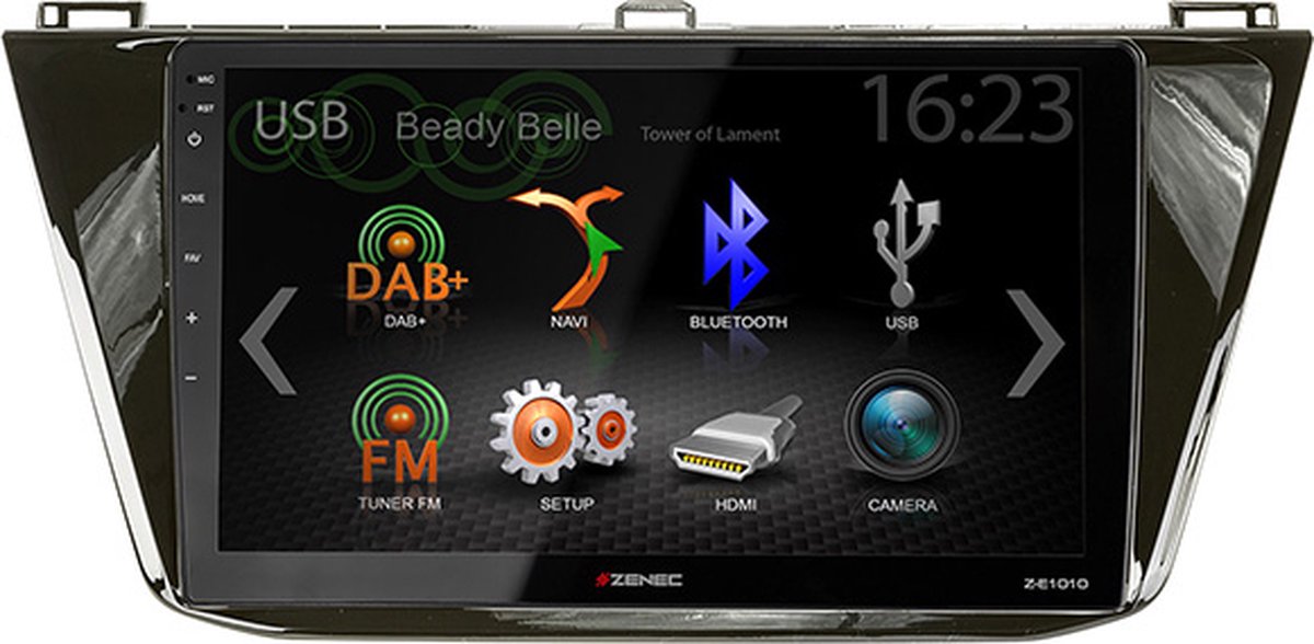 Zenec Z-E1010 + Z-F2030 - Autoradio - Pasklare radio - VW Tiguan 2 - USB - DAB+ - BT - 10 inch touchscreen