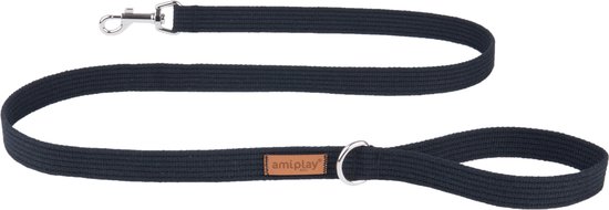 Amiplay Laisse Cotton noir taille- S / 140x1.5cm