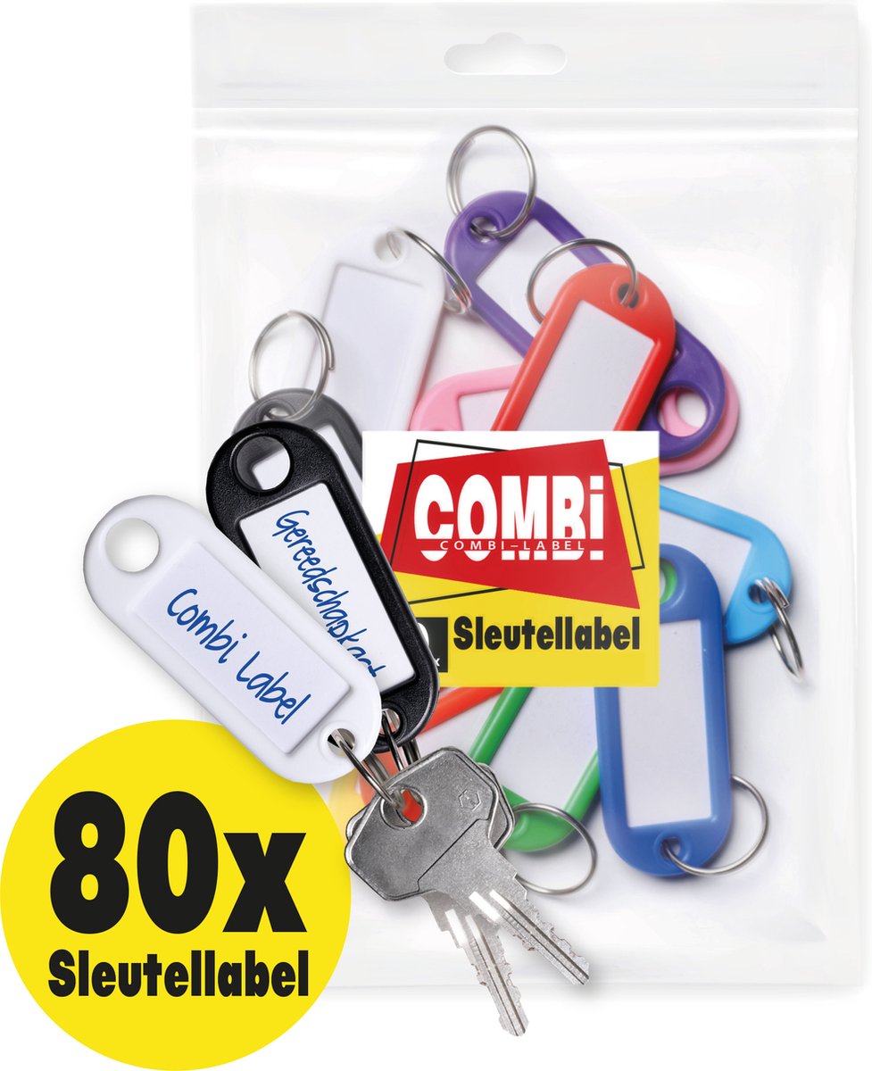 Combi-Label Sleutellabel – Sleutellabels - Sleutelhanger - Sleutelhangers - Naamlabel - 80x