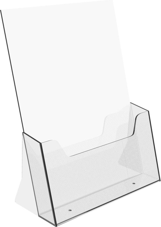 Europel Folderbakje – Flyers – A4 – 21 x 29,7 cm – Glasheldere presentatie – Beurzen en kantoren
