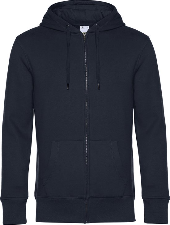 KING Zipped Hooded Sweatshirt B&C Collectie maat XXL Donkerblauw