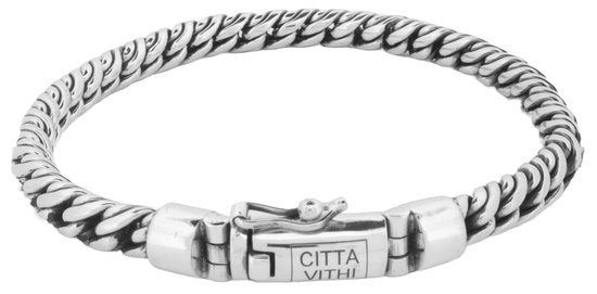 Jonline Citta Vithi Zilveren Ambachtelijke Buddha Armband model 7 maat XXL