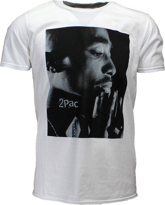 Tupac 2PAC Changes Side Photo T-Shirt Wit - Officiële Merchandise