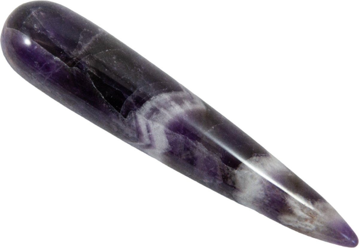 Goedkoopste Massage Griffel - Band Amethist - Chevron - Kristal / Edelsteen - ca. 8cm
