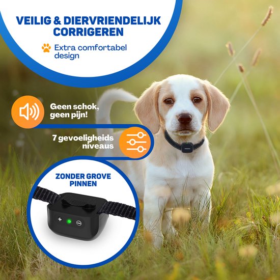 Veilig & diervriendelijk corrigeren met extra comfortabel design. Geen schok, geen pijn! 7 gevoeligheidsniveaus.