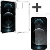 iMoshion Shockproof Hoesje Inclusief Screenprotector Gehard Glas Geschikt voor iPhone 12 / 12 Pro - Transparant