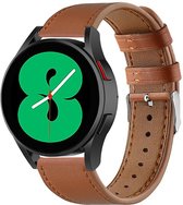 Bracelet cuir - Bracelet cuir étanche marron - Convient pour Samsung Galaxy Watch 4 & Watch 4 Classic & Samsung Galaxy Watch 5 & Watch 5 Pro - Bracelet pour smartwatches cuir étanche marron
