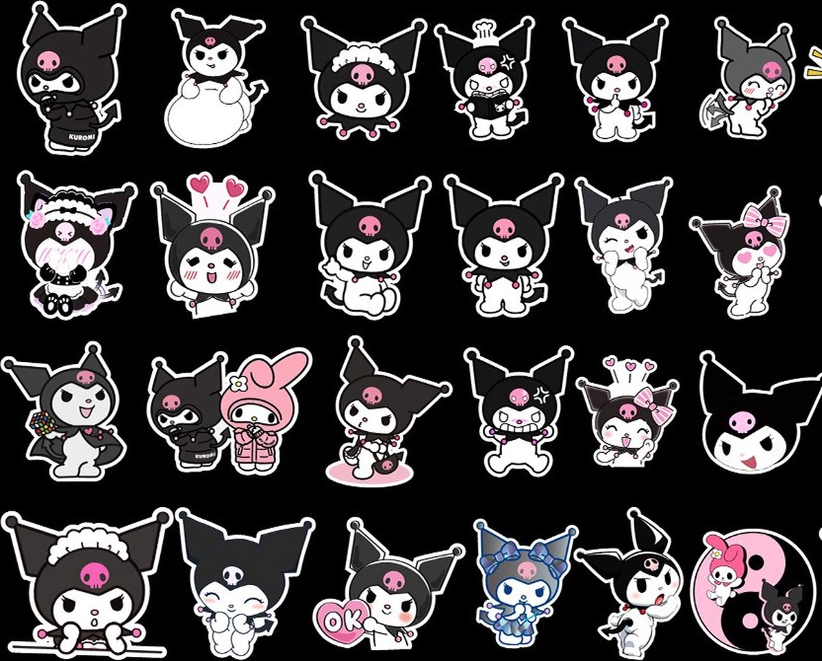 Hello Kitty - Kuromi - Stickers - 50 Stuks - Sanrio - Kawaii | Geschikt ...