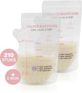 Vulpes BabyCare® Moedermelk Bewaarzakjes met Schenktuit - Extra Groot - 250 ml - 210 stuks - Borstvoeding Bewaarzakje - Borstvoeding Zakjes - BPA vrij - Incl. Borstvoeding E-book