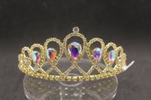 Mooie tiara, kroon, bruid, prinses, haaraccessoire, luxe diadeem, Haarpin, bloemen, haarpin, strass, koningin, maangodin, godin