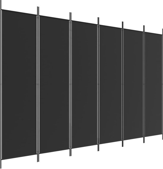 vidaXL - Kamerscherm - met - 6 - panelen - 300x200 - cm - stof - zwart