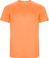 Fluorescent Oranje unisex ECO sportshirt korte mouwen 'Imola' merk Roly maat 164 / 16
