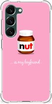 Silicone Hoesje Geschikt voor Geschikt voor Samsung Galaxy S23 Plus Telefoonhoesje met doorzichtige rand Nut Boyfriend