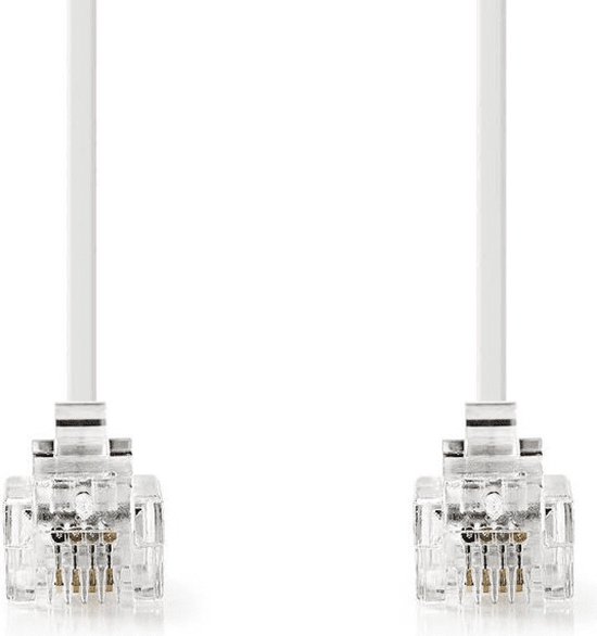 Câble Téléphonique RJ11 Mâle-Mâle 1,5m Blanc - Qussedser Connecteur Fil Téléphone