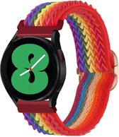 iMoshion Elastisch nylon 20 mm bandje - Geschikt voor Samsung Galaxy Watch 6 (Classic) / 5 (Pro) / 4 (Classic) / 3 – Garmin Venu / 2 plus / Sq - Forerunner 245 / 55 - Rainbow