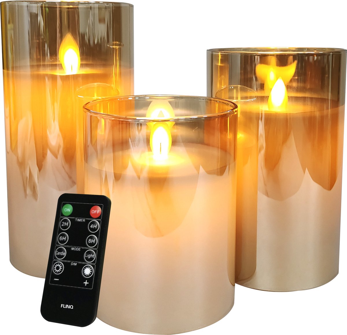 FlinQ - Set de bougies rechargeables - 3 bougies rechargeables 
