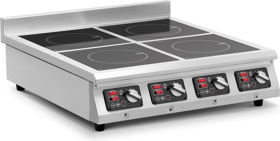 Royal Catering Plaque à induction - 4 x 20 cm - 10 niveaux - Minuterie - 77 x 70 x 25,5 cm - Royal Catering