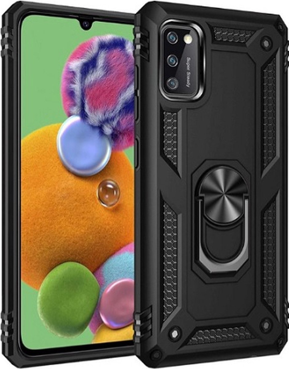 Samsung A41 Hybrid Armor Anti Shock Hoesje Zwart