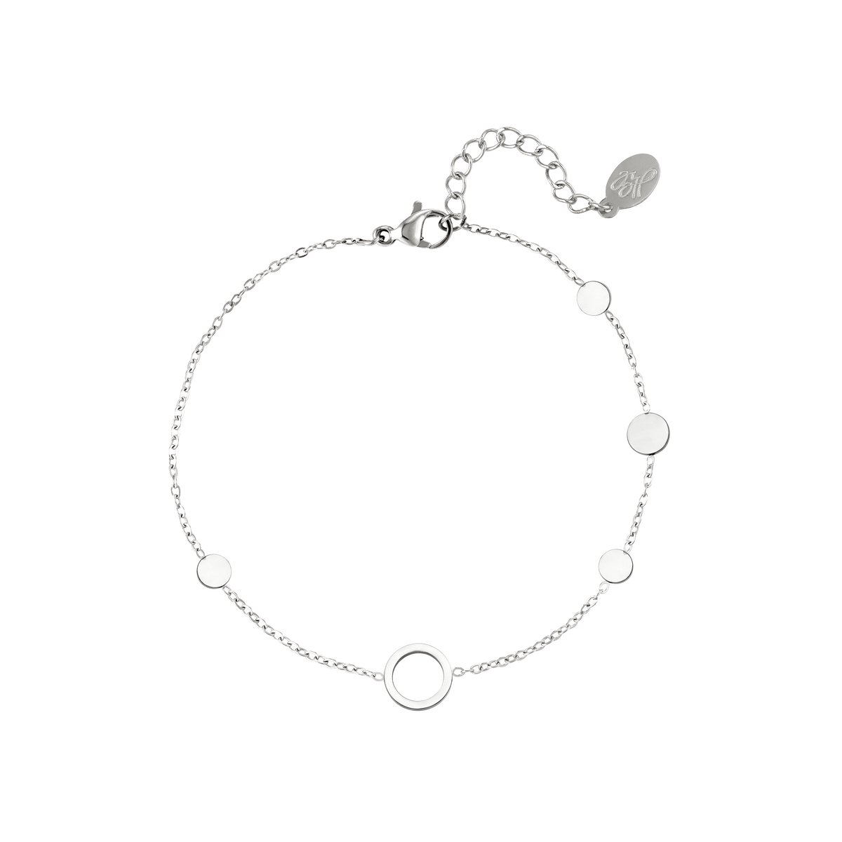 Armband Circles - Zilver - Stainless Steel - Yehwang