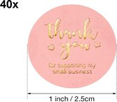 40x Sticker | Sluitsticker Bedrijf / Webshop - Sluitzegel - Thank you For Supporting My Small Business