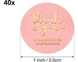 40x Sticker | Sluitsticker Bedrijf / Webshop - Sluitzegel - Thank you For Supporting My Small Business