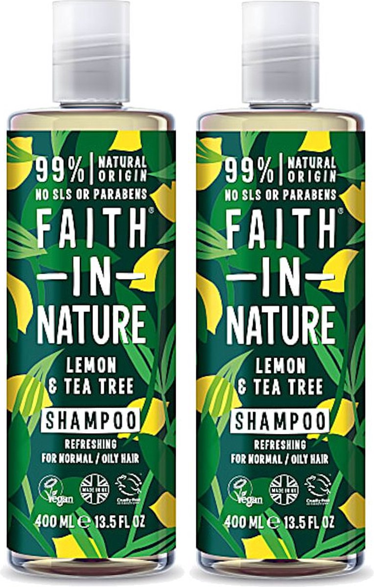 Faith in Nature - Lemon & Tea Tree Shampoo (antiroos) - 400ml - 2 Pak