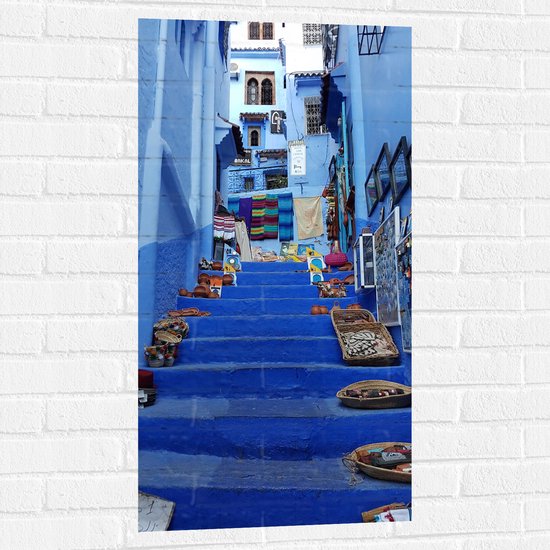 WallClassics - Muursticker - Kunst op Straat - Marokko - 50x100 cm Foto op Muursticker