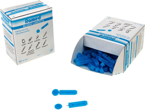 Romed Bloedlancetten (100 stuks) - lancetten - bloedglucose - diabetes - suikerziekte - glucosemeting