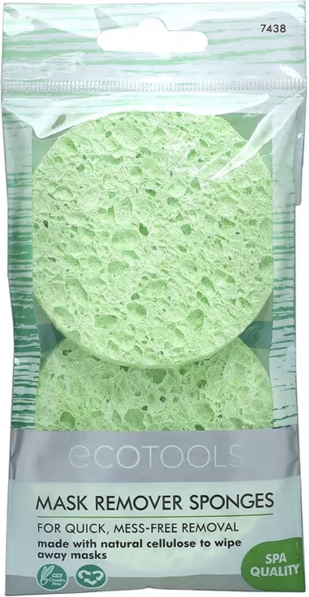 EcoTools - Mask Remover Sponges - 2 Sponges - 100% Vegan - Gentle Exfoliation