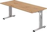 MEGA 19 S | Bureau - 180 x 80 Tafelhoogte I In hoogte verstelbaar Essen-Eik/Zilver